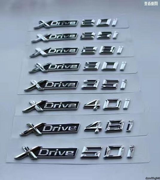 1X nuevo ABS cromado coche XDrive Logo emblema pegatina embellecedora X Drive 20i 25i 28i 30i 35i 40i 48i 50i para BMW X1 X3 X4 X5 X64350588