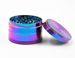 1x regenboog Dazzle Color 4 Layer Smoking Metal Herb Zink Legering Tobacco Grinder 50mm197quot Crusher met pollen catcher3511598