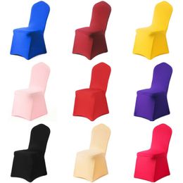1x Solid Spandex Chair Cover Multicolor Mariage Party Party Banquet Dining Room Decor