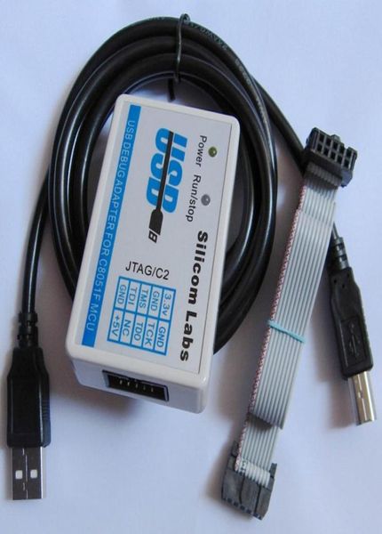 Émulateur d'adaptateur de débogage USB 1X JTAGC2 Programmer pour C8051F MCU Microchip avec câbles5954847