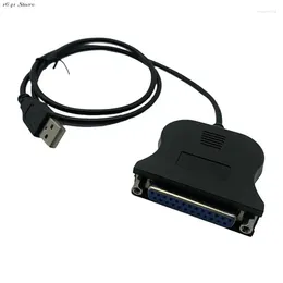 1x USB naar DB25 Vrouwelijke poort afdrukken Kabel LPT Adapter Adapter Printer Crod Draadlijn Zwart