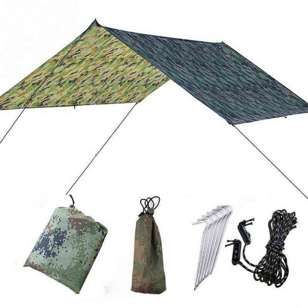 1x1.45m / 3mx3m Étanche Tente Bâche Camping En Plein Air Hamac Pluie Mouche UV Jardin Auvent Auvent Parasol Camping BBQ Tente Bâche Ombre H220419