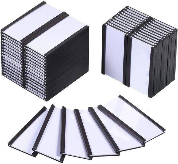 Porte-étiquettes magnétiques à canal C 1x2, avec Inserts en papier et protecteurs en plastique transparent, bandes de remplacement pour panneaux de Surface métallique 240318
