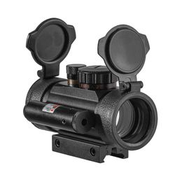 1X40 Red Dot Scope Tactische Collimator Reflex Sight met geïntegreerde rode lasergeweer Jachtoptiek voor 11 mm en 20 mm Picatinny Rail