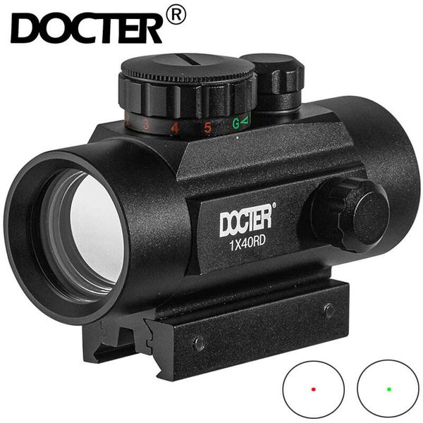 1x40 Riflescope Tactique Red Dot Scope Sight Chasse Holographique Green Dot Sight avec 11mm 20mm Rail Mount Collimator Sight
