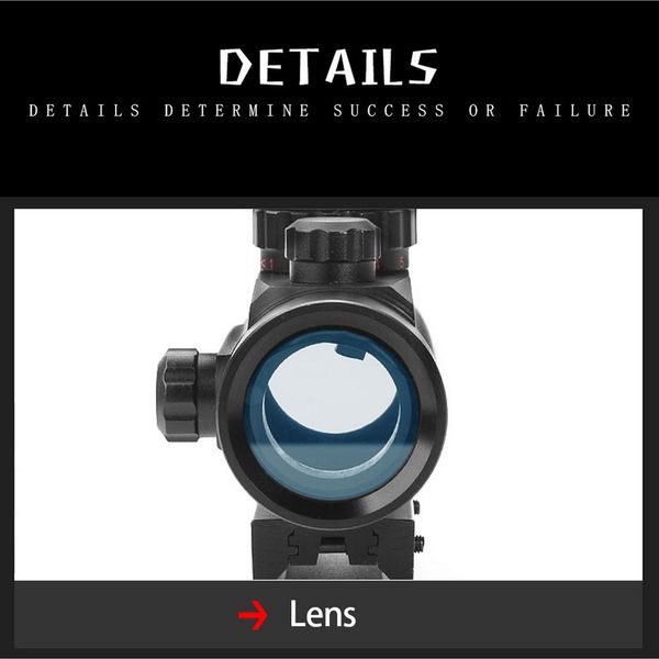 1x40 Tactical Red Dot Sight Riflescope Caza de caza Holográfica Vista holográfica 11 mm de 20 mm Monte de riel
