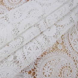 1Yard African dentelle tissu de haute qualité de la broderie de cajou blanc de haute qualité