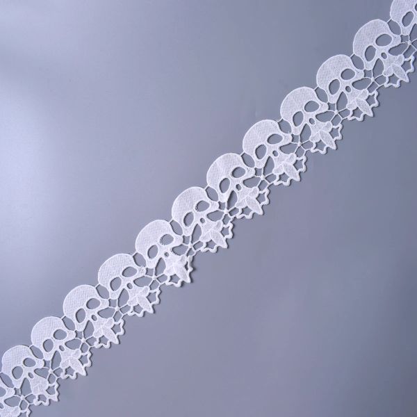 1Yard blanc noir crâne de dentelle de dentelle de tissu broderie Applique pour le tissu de couture artisanat accessoires accessoires