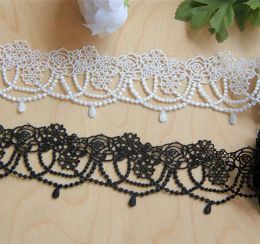 1Yard Largeur: 4,5 cm (1,80 ") Magnifique chaîne de perles en dentelle lacets solubles Trimes pour les accessoires de couture de rideau de vêtements (SS-432)