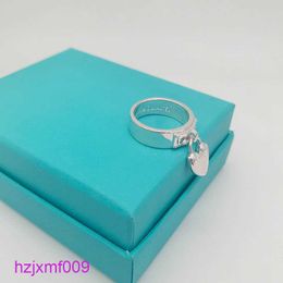 1z1w Ontwerper Tiffanset Band Ringen Hoge versie van Dijia Licht Luxe Eenvoudige Liefde Ring Sieraden t Familie Tag Cnc Woord Gedrukt Student