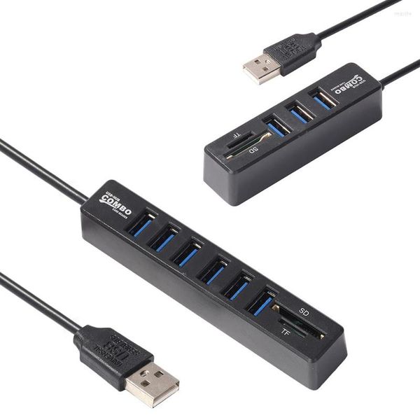 2.0 HUB 3/6 Ports Multiple USB Splitter Power TF/SD Lecteur de carte Accessoires informatiques pour Windows Mac OS