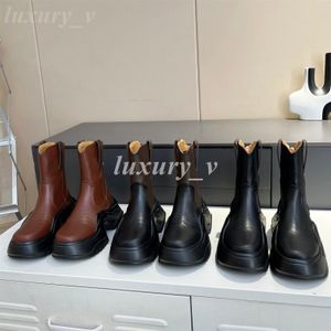 2.0 plate-forme bottes Designer botte à lacets femmes bottines en cuir véritable bottes fond épais Chelsea bottes noir marron désert chaussons