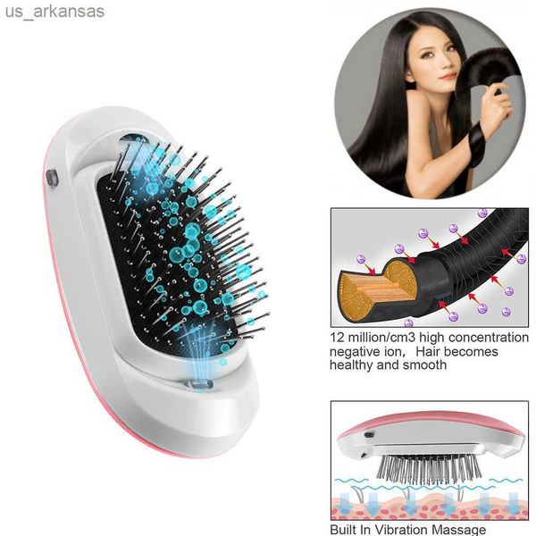 2.0 Mise à niveau Portable Électrique Brosse À Cheveux Ionique Vibration Tête De Massage Ions Négatifs Peigne À Cheveux Antistatique Brosse À Cheveux Coiffure L230523