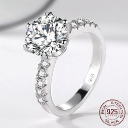 2 0ct Zilver 925 Ringen Natuurlijke Edelsteen Zirconia Diamond Wedding Ring voor Bruid Vrouwen Band Fijne Sieraden J-427223J