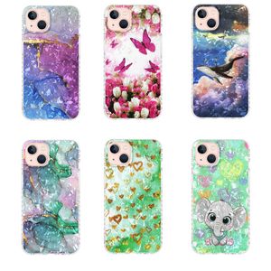 2,0 mm slanke dunne kleurrijke TPU zachte koffers voor Samsung A33 A53 A73 A23 A13 A12 A22 S21FE S22 Plus S20FE Marble Butterfly Shark Elephant Telefoon Covers