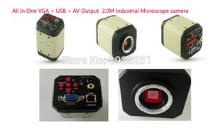 Livraison gratuite 2.0MP HD caméra de microscope numérique VGA + USB + sortie vidéo AV pour microscope de laboratoire PCB industriel utilisant