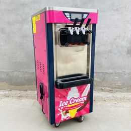 La máquina de helado suave vertical de sabor mixto 2 + 1 está hecha de acero inoxidable y tiene una vida útil más larga