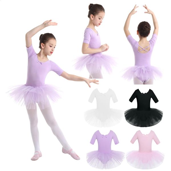 2-10 ans pour enfants filles tutu ballerin dancewarwear manche courte coton tulle ballet danse gymnastique juge de juge juge de juge de juge 240401
