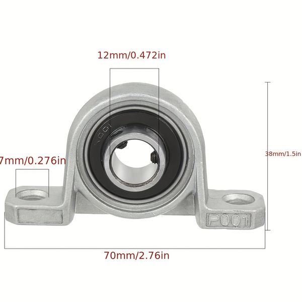 2/10pcs Diámetro de aleación de zinc 8 mm 10 mm 12 mm Bour Ball Rode Bloque Bloque de almohada Soporte KP08 KP000 KP001 KP002 KP003 KP 004 005