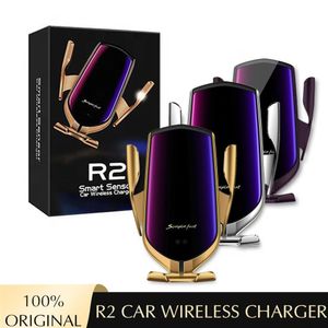 Cargador de coche inalámbrico de 10 W, abrazadera automática, soporte de teléfono de carga rápida para iPhone 8 X xr 11 12, Sensor inteligente Samsung