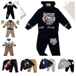 2-11 jaar kinderkledingsets BABY jongens meisjes kledingstuk herfst winter patroon kinderen ontwerper trui pak kinderen hoodie broek 2 stuks Set maat 90-150cm D0025