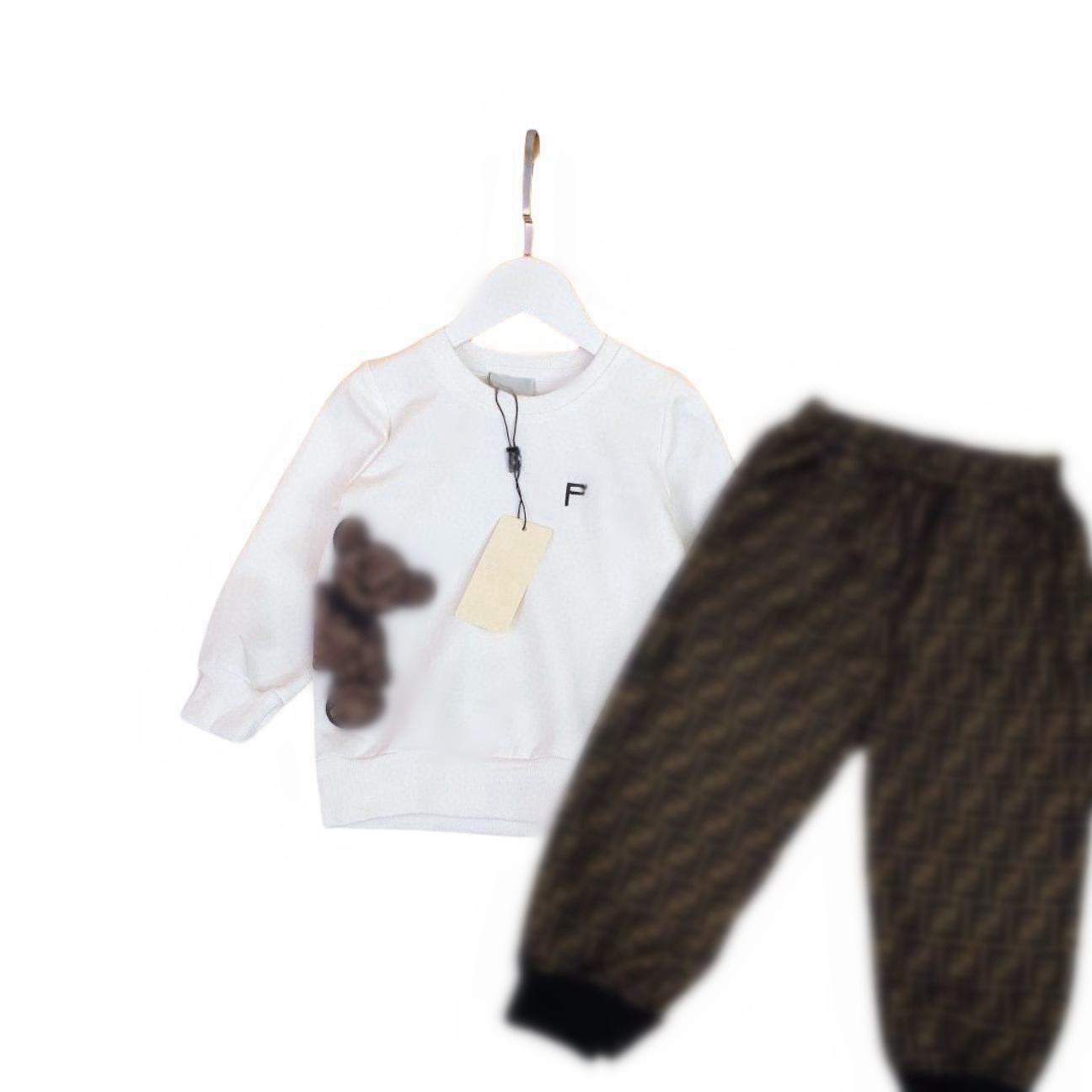 2-11 años Conjuntos de ropa para niños BEBÉ, niños, niñas, Ropa Otoño Invierno Patrón Diseñador Suéter Traje niños abrigo + pantalones tamaño 100 cm-160 cm B05