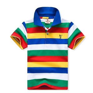 2-11yrs Boy Short Shirt Tops Mode Zomer Kids Katoenen Shirts Hoge Kwaliteit Streep Jongens Kleding Kinderkleding 210521