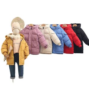 2-12Y Rusia Invierno Niños Cálido Parka Chaquetas Niños pequeños Algodón Abajo Espesar Chaquetas largas Adolescentes Niños Niñas Prendas de abrigo Abrigos J220718