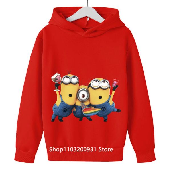 2-13 ans pour enfants kawaii Minions Hoodie Kids Vêtements Minions Sweatshirt Long Manches Enfants Boys filles Vêtements Hooded