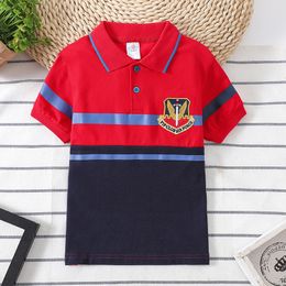 2-14 ans Polo pour garçons Style Patchwork Style Boys Shirts Enfants T-shirt Kids School Uniforms