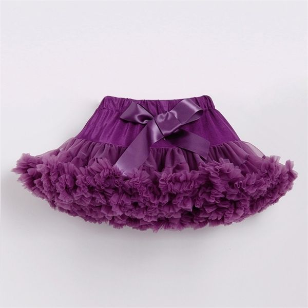 2-15 años Falda de encaje Chicas Fluffy Chiffon Pettiskirt Sólido Colores Tutu S Girl Dance Christmas Tulleaat 220326