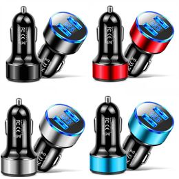 3.1A Pantalla digital Puertos USB duales Cargador de coche Adaptador de corriente automático para iphone 7 8 13 14 15 samsung s7 s8 s9 teléfono android gps tablet pc mp3