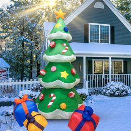 2 1m arbre de Noël jardin décoration extérieure éclairage RVB gonflable arbres de Noël gonflables modèle festival accessoires lumineux canne à bonbons210p