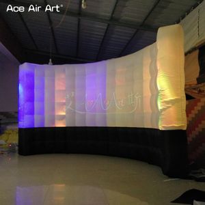 Cabina de fotos inflable de alta calidad, telón de fondo para fotografía de pared, cabina de DJ con fondo negro y bombillas led de iluminación superior blanca