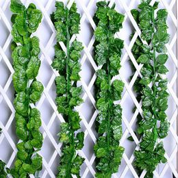 2.1m lange simulatie planten groene klimop blad nep druif wijnstok kunstbloem string gebladerte verlaat thuis bruiloft tuin decoratie