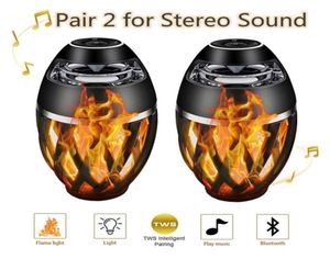 2 1pcs pack Portable Flamme Lumière Bluetooth Haut-Parleur Colonne Lecteur MP3 Radio FM Ordinateur Caisson de Basses HIFI Son TWS Torche Extérieure Spea5554520