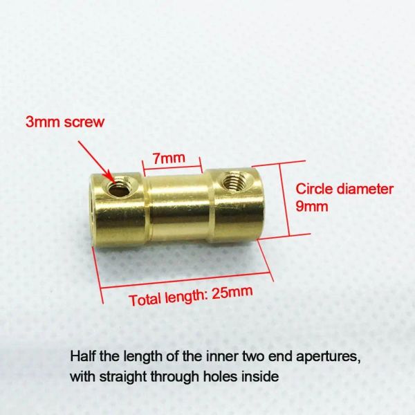 2/2.3 mm 1 PC latón rígido rígido hexagonal motor del motor del motor del eje del conector del conector para el robot del automóvil del barco RC CAR inteligente