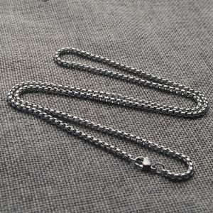 Chaînes de perles carrées en acier inoxydable de taille différente pour colliers pendentif Hip Hop femmes hommes enfants bijoux