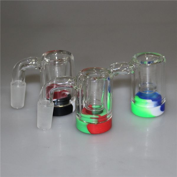 2.2 pulgadas 14 mm macho reciclador cenicero 45 90 grados cachimba percolador burbujeador filtro AshCatcher adaptador para bong de vidrio bongs de agua