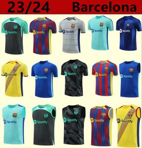 23/24 mannen Barcelona TRACKPAK voetbalshirt barca Klassieke stijl volwassen TRAININGSpak 23/24 Korte mouw vest trainingspakken