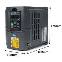 2,2 kW / 1,5 kW Inverseur VFD Entrée monophasée 220 V et 320 V Fréquence de sortie 220 V pour le contrôle de vitesse du moteur de broche CNC