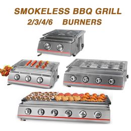 2/3/4/6 S gasfornuis BBQ LPG Grill Infrarood keramische barbecue grillgereedschap voor picknickfeest buitenshuis Oil-preventing 210724