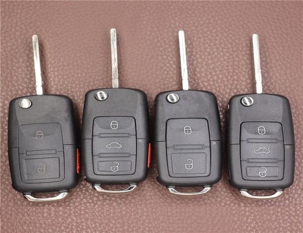 2 3 4 botones plegable Flip Fob carcasa de llave a distancia de coche con destornillador para VW Passat Jetta Golf hoja sin cortar funda para llave de coche sin Chip7159118