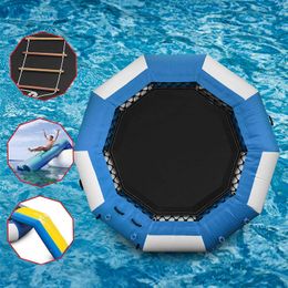 2/3/4M Hot Opblaasbare Water Trampoline Met Glijbaan En Buis Opblaasbare Springen Spel Water Trampoline voor Water Park Games