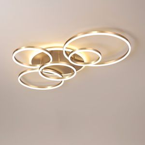 2/3/5/6 Cirkelringen Moderne LED Plafondverlichting voor Woonkamer Slaapkamer Studie Wit / Bruin Kleurlamp