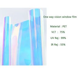 2/3/5 mètre Iridescent Window Film PVC Couleur arc-en-ciel transparent Vinyl Vinyle Holographic brillant Tint de fenêtre colorée pour la maison