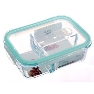 23 Grid Microwavable Leakproof Glass Lunch Box Transparent Borosilicate bento Box Ensembles de vaisselle; RectangleRond Y200429
