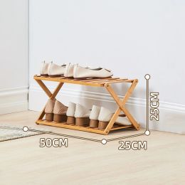 2/3 couches pliant en bois de chaussures en bois organisateur meubles chaussures de rangement étagère de rangement des pantoufles de salle de bain Organisateur naturel
