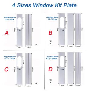 2/3 pcs climatiseur tuyau d'échappement Kit de fenêtre portable Adaptateur de plaque de glissière Connecteur de tube de bouclier de vent