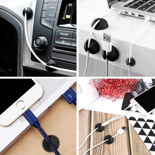 2-30pcs CAR ORGANIZADOR DE CABLE USB Autoadhesivo Soporte de cable Cable Silicona Cabe Cabe Camplor de almacenamiento de clip de almacenamiento de automóviles